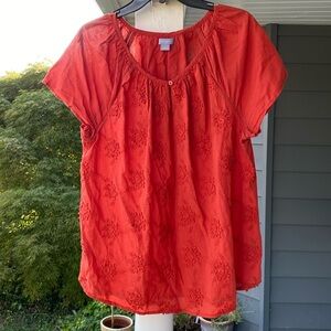 Laura Scott orange 100% cotton shirt, size XL.